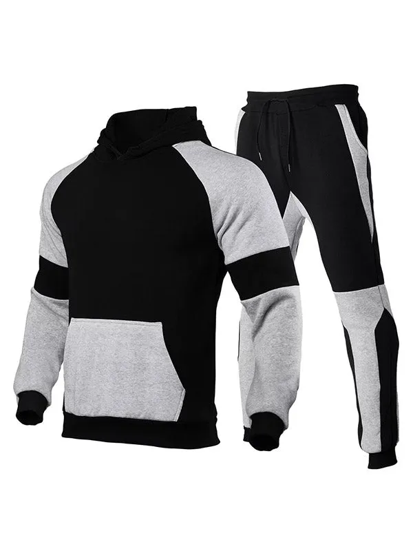 Men's Two-Tone Splice Tracksuit Set