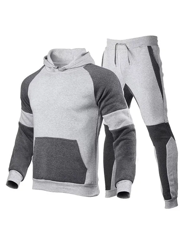 Men's Two-Tone Splice Tracksuit Set